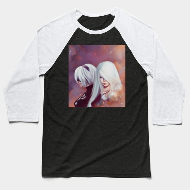 Nier Automata 2b & a2 Baseball T-Shirt by Purplehate